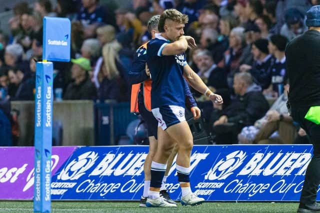 Kyle Rowe limped off injured.