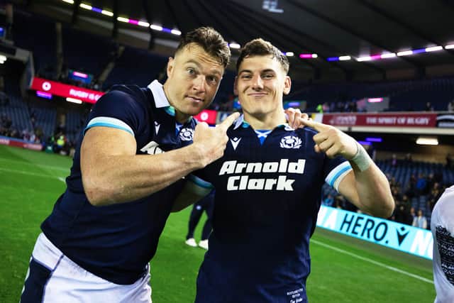 Jordan with his Glasgow and Scotland team-mate Jack Dempsey.