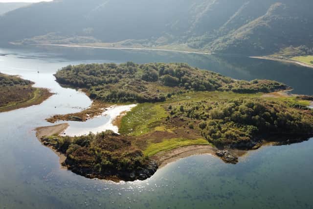 Eilean Mor, a 12.14-hectare island in Loch Sunart, is up for sale. Picture: Bell Ingram/SWNS