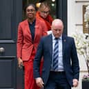 Newly elected leader of the Conservative Party, Kemi Badenoch, leaves party headquarters in Matthew Parker St, central London