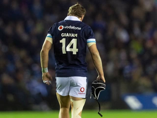 Darcy Graham had to come off after scoring four tries against Fiji.