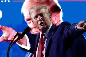 Donald Trump, pictured at a rally in Grand Rapids, Michigan on election day, won the US election thanks to strong support in the former Confederate states (Picture: Chip Somodevilla)