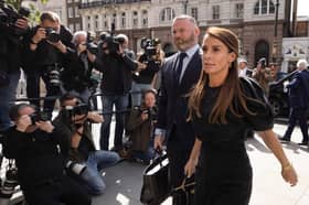 Coleen Rooney arrives with husband Wayne Rooney at Royal Courts of Justice in London, during the so-called 'Wagatha Christie' case (Picture: Dan Kitwood)