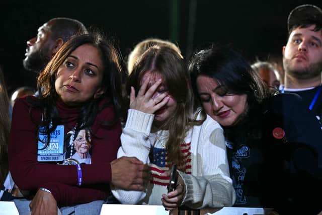 Some Harris supporters were left in tears as results came through.
