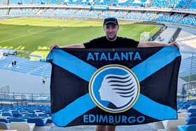 Steven Faughnan at the Stadio Diego Armando Maradona in Naples. Picture: Steven Faughnan/SWNS