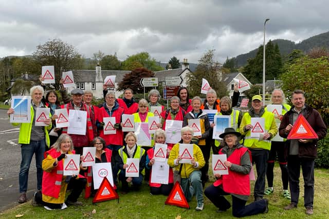Campaigners for improved road safety on the A9 from Dunkeld and Birnam.