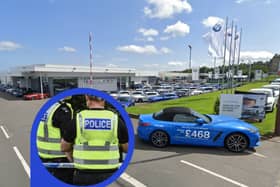 Officers were called to Peter Vardy BMW premises in the Seafield Road area of Edinburgh