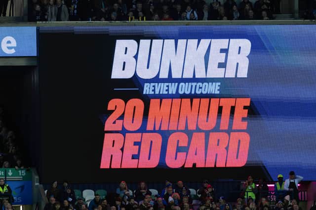 Scott Cummings' yellow card was upgraded to a 20-minute red.