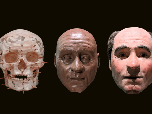 A facial reconstruction of Trimontium Man who was found buried in a pit in the shadows of one of Scotland's largest Roman forts. PIC: Trimontium Museum.