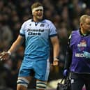 Scotland lock Scott Cummings reacts as he is sent to the sin bin against South Africa. It was later upgraded to a 20-minute red card.