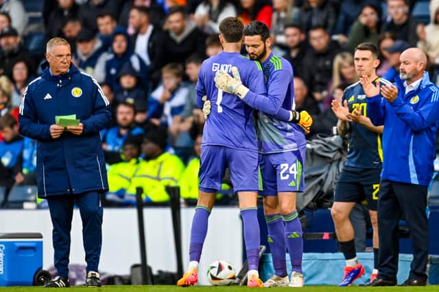 Craig Gordon is substituted on for Angus Gunn during the friendly match against Finland in June that was expected to be his final Scotland appearance. (Photo by Rob Casey / SNS Group)