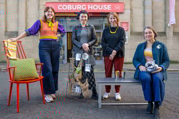 From left to right: textile designer Kathleen Moodie, maker Dominique Saag, Craft Scotland director Irene Kernan and silversmith Bryony Knox at Coburg House in Edinburgh as part of events during Craft Week Scotland (Picture: Neil Hanna)