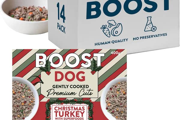 Boost's Christmas Turkey dinner is one of a range of healthy dog foods