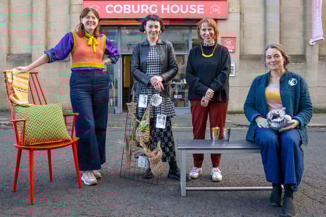 From left to right: textile designer Kathleen Moodie, maker Dominique Saag, Craft Scotland director Irene Kernan and silversmith Bryony Knox at Coburg House in Edinburgh as part of events during Craft Week Scotland (Picture: Neil Hanna)