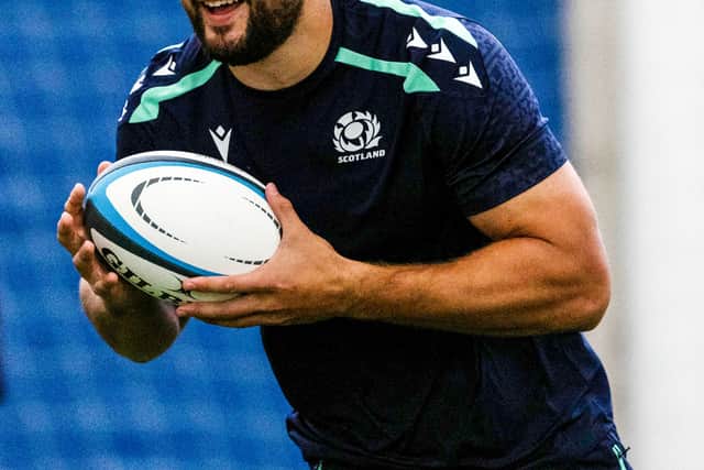 Alex Samuel during a Scotland training session at the Oriam.
