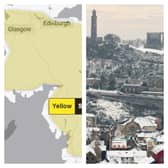 A yellow weather warning has been issued for snow and ice to hit much of the Central Belt, including Edinburgh