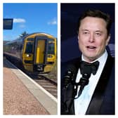A ScotRail train on the Far North Line at Scotscalder, and US billionaire Elon Musk