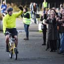 Paddy McGuinness celebrates reaching Glasgow and completing his chopper quest