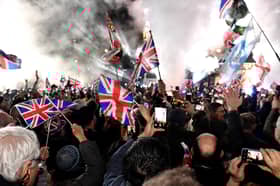 Pro-Brexit supporters celebrate as the UK formally leaves the EU on January 31, 2020 (Picture: Jeff J Mitchell)