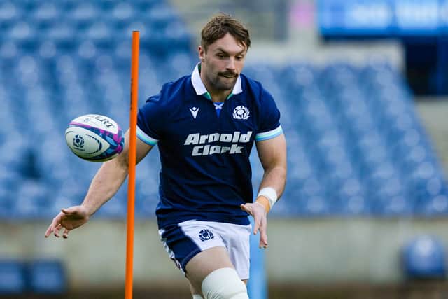 Ben Muncaster during the Scotland team run at Scottish Gas Murrayfield. He will make his debut against Portugal.