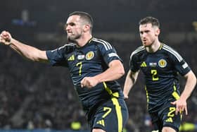 Scotland's John McGinn celebrates scoring the matchwinner against Croatia at Hampden Park. (Photo by Rob Casey / SNS Group)
