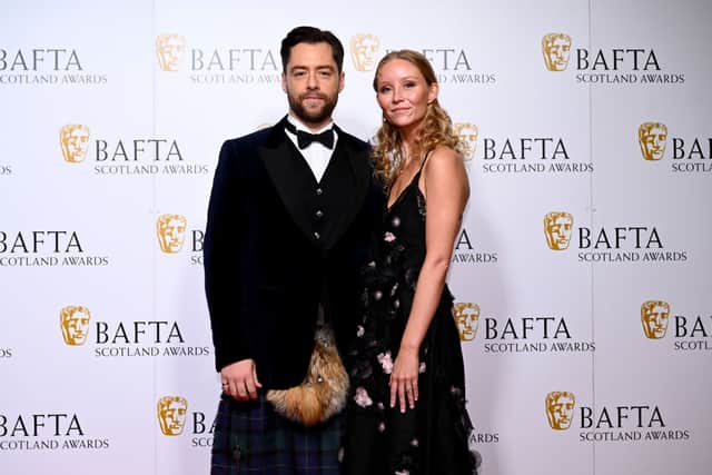 Richard Rankin and Sammie Russell arrive at the awards