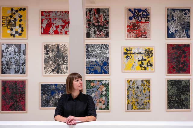 Installation view of the Barry Le Va exhibition at the Fruitmarket