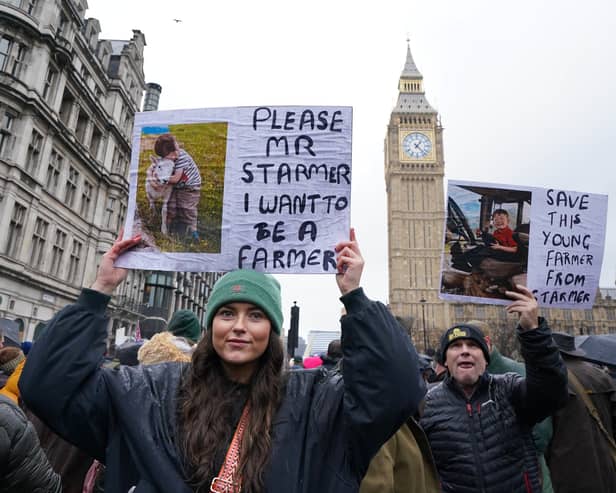 Farmers protest in central London over the changes to inheritance tax (IHT) rules. Picture: PA