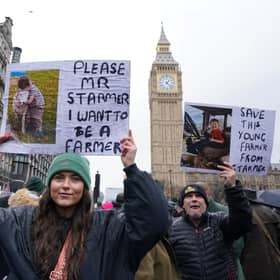Farmers protest in central London over the changes to inheritance tax (IHT) rules. Picture: PA