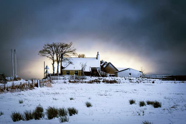 Snow and ice near Balmedie in Aberdeenshire. Picture: Jane Barlow/PA Wire