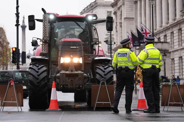 Farmers protest in central London. Credit: James Manning/PA Wire
