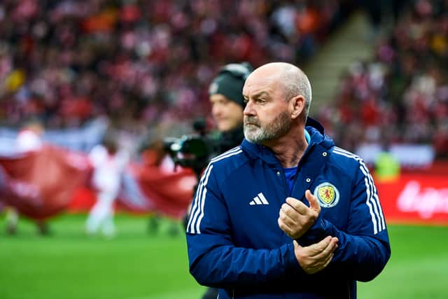 Scotland head coach Steve Clarke during the 2-1 win over Poland in Warsaw. (Photo by Adam Nurkiewicz/Getty Images)