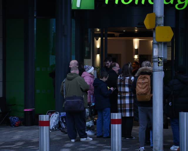 Wynne Evans spotted leaving Holiday Inn as Strictly fans wait outside