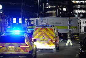 A bomb disposal unit outside Buchanan Bus Station in Glasgow city centre