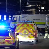 A bomb disposal unit outside Buchanan Bus Station in Glasgow city centre