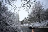 Driving in the snow.