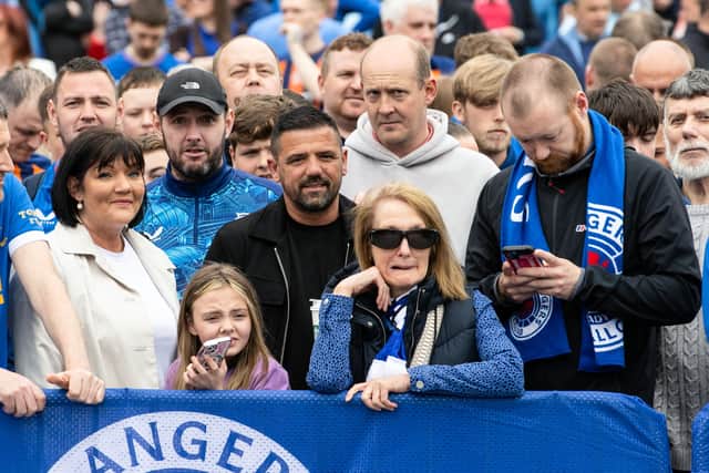 Nacho Novo gathers with fans ahead of Former Rangers manager Walter Smith's statue being unveiled at Ibrox Stadium in May. Cr: SNS Group.