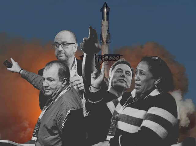 From left: Will Whitehorn, Stuart Fyvie, Elon Musk, Yvette Hopkins