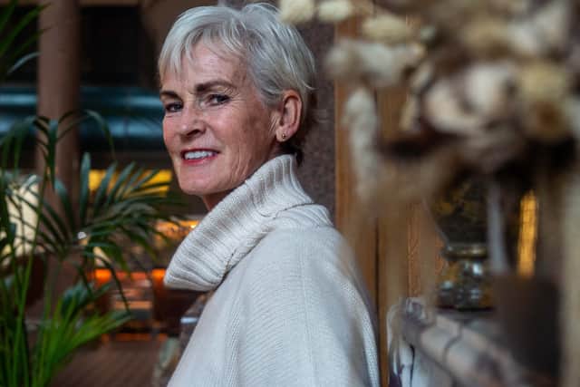 Judy Murray started writing after a suggestion from Strictly Come Dancing partner Anton Du Beke. her debut fiction novel, The Wild Card, is out now. Thanks to Gleneagles Townhouse, Edinburgh.