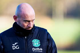 Hibs head coach David Gray during a training session on November 22, 2024. (Photo by Mark Scates / SNS Group)