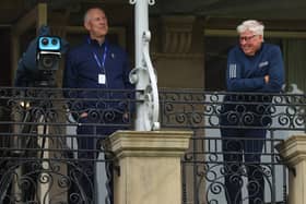 The R&A CEO Martin Slumbers, right, pictured on his office balcony with  Peter Zaffino, Chairman & Chief Executive Officer of AIG, sponsor of the Women’s Open 