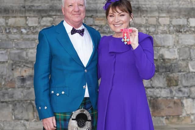 Lorraine Kelly with husband Steve Smith after being made a CBE in December, 2021.