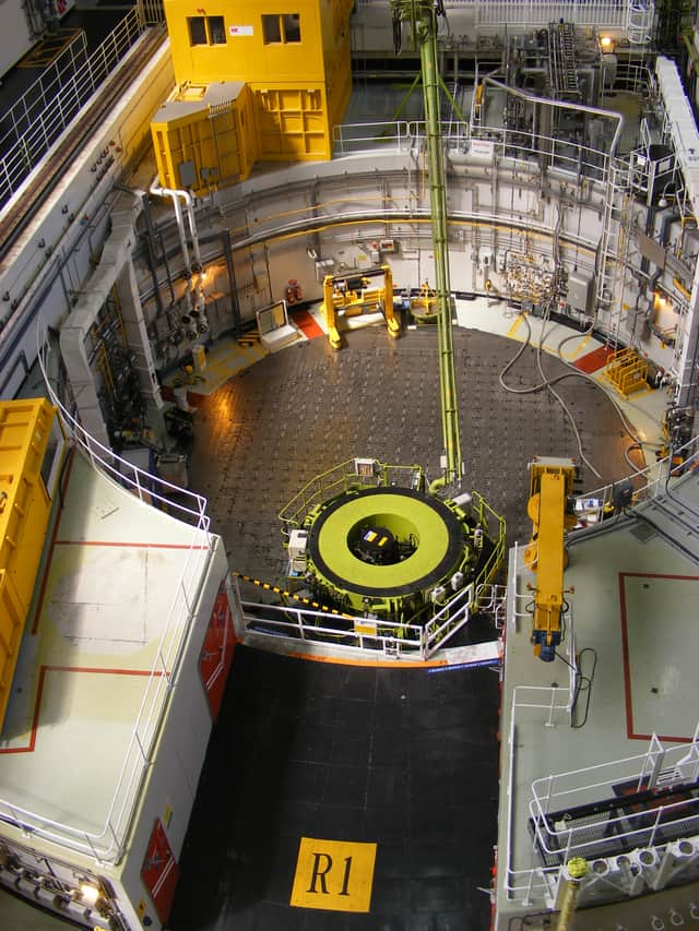 Looking down on the pile cap, below which Torness's nuclear reaction takes place