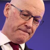 First Minister John Swinney makes his speech at the Royal Society of Edinburgh. Picture: PA