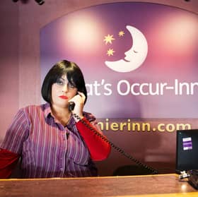 Knock off Nessa opens Premier Inn's newly renamed  'What's Occur-Inn' hotel in Barry Island 