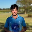 Sam Mukherjee shows off the trophy after winning the Sunshine State Men’s Amateur Championship in Florida