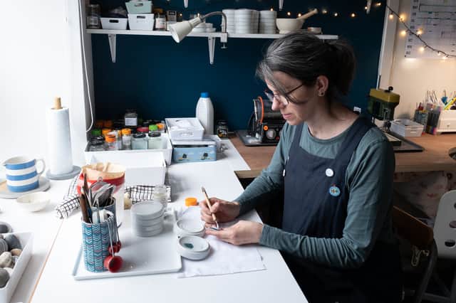 Artist Emma Wilson at work