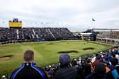 A general view of the 18th green during The 152nd Open at Royal Troon in July.