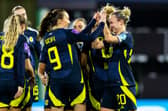Scotland face Finland in the first leg of their second round Euro 2025 qualifying playoff at Easter Road. Cr: SNS Group.