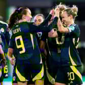 Scotland face Finland in the first leg of their second round Euro 2025 qualifying playoff at Easter Road. Cr: SNS Group.